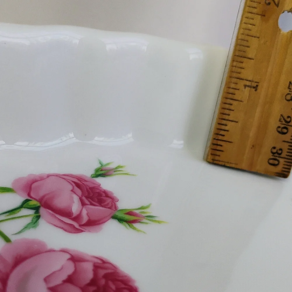 Vintage Christineholm Ceramic Quiche Dish Roses Fluted G-4 - Picture 8 of 15